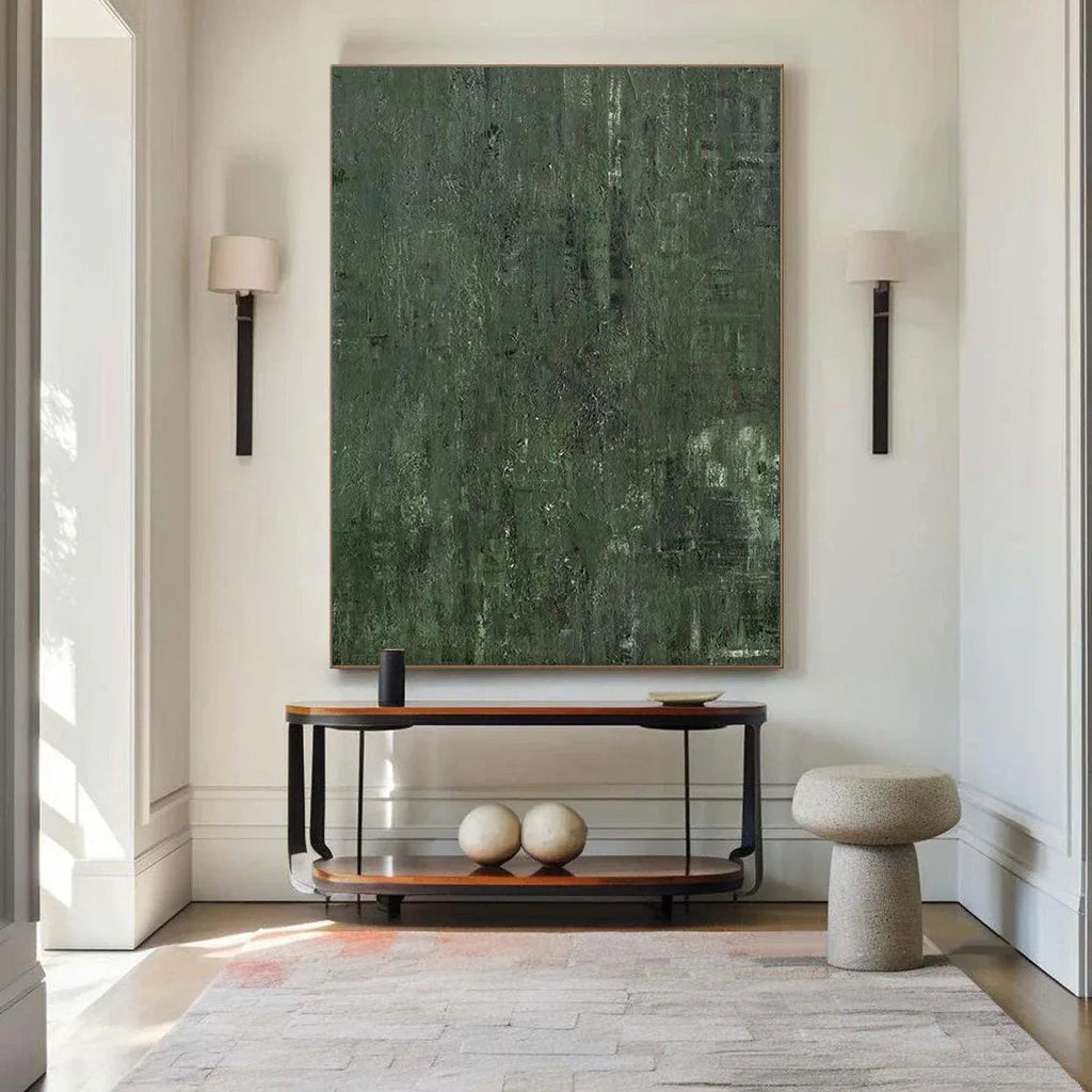 Forest Depths - Abstract Deep Green Texture Oil Painting Wall Art - artextured