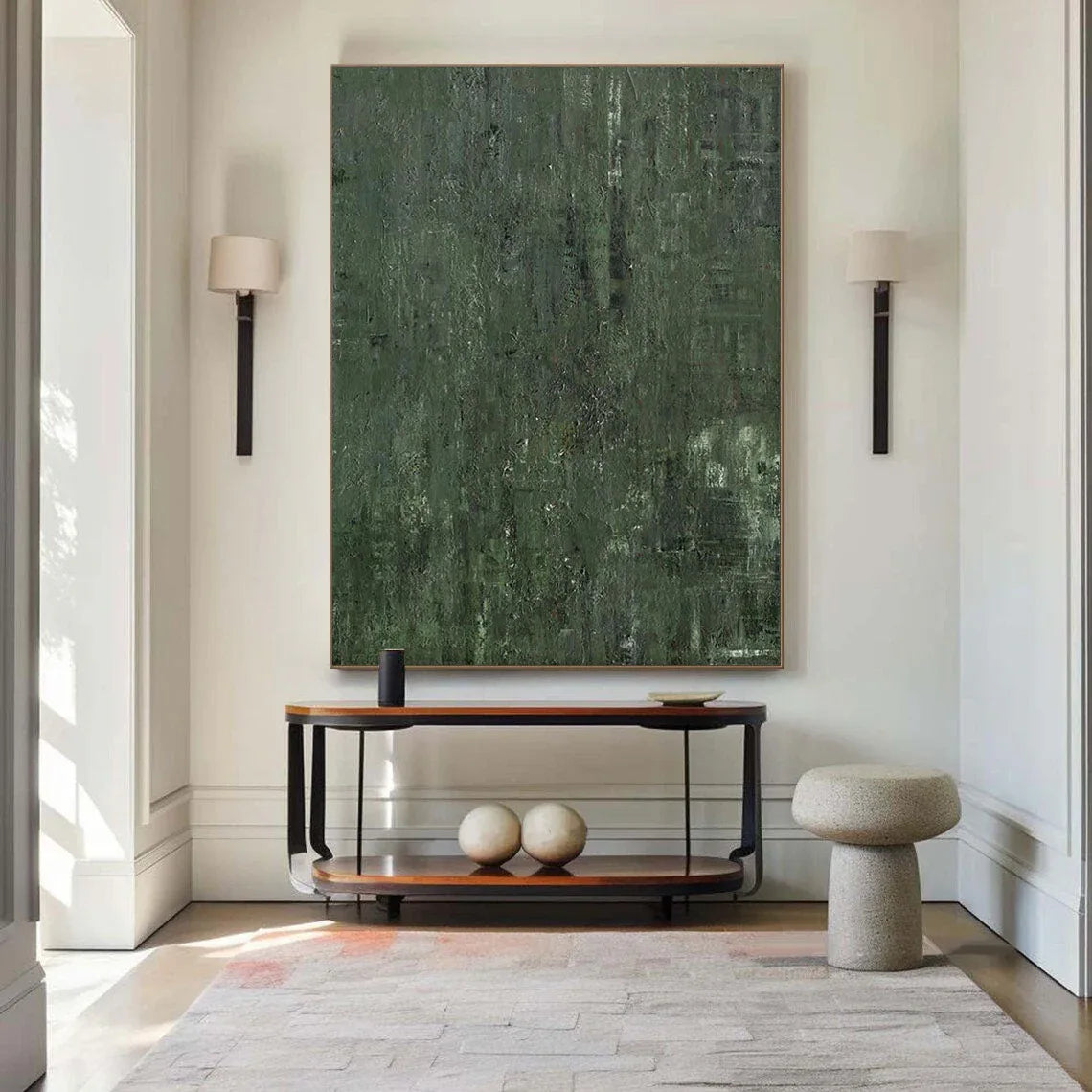 Forest Depths - Abstract Deep Green Texture Oil Painting Wall Art - artextured