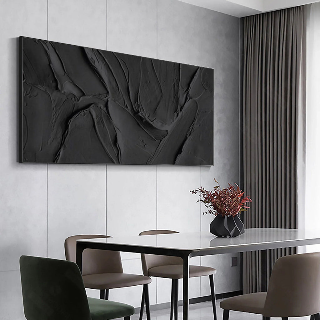 Velvet Shadows-Abstract Black Vein Texture Wall Art - artextured