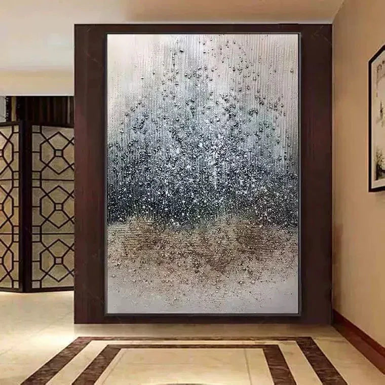 Ethereal Rain-Modern Texture Particle Relief Abstract Wall Art - artextured