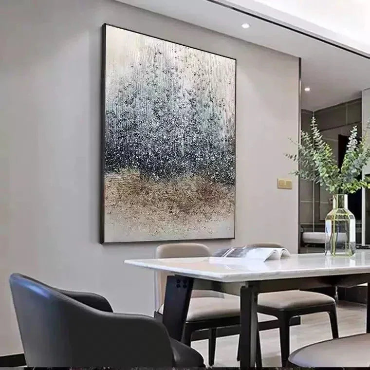 Ethereal Rain-Modern Texture Particle Relief Abstract Wall Art - artextured