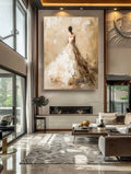Elegant Bride-Modern Hand-Painted Warm and Soft Tone Elegant Portrait Oil Painting Wall Art - artextured