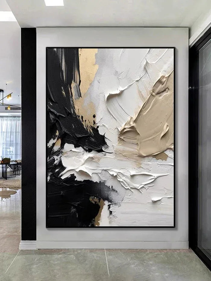 Sculptural Strokes-Modern Abstract Thick Texture Oil Painting Wall Art - artextured
