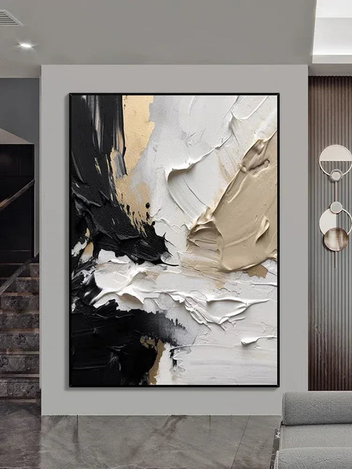 Sculptural Strokes-Modern Abstract Thick Texture Oil Painting Wall Art - artextured