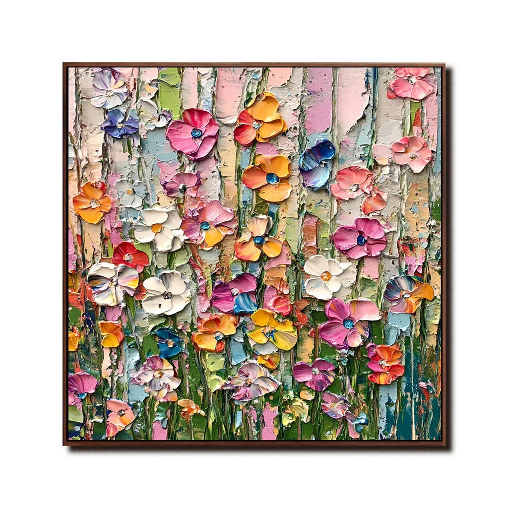 Floral Bloom Extravaganza-Hand Drawn Flower Border Abstract Texture Wall Art - artextured