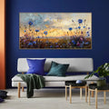 Floral Prairie-Hand-Painted Texture Oil Painting of a Dusk Wildflower Scene for Wall Art - artextured