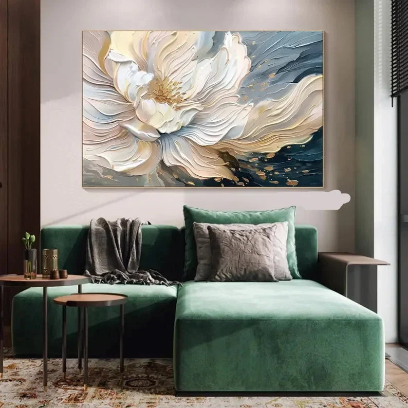Blooming Elegance-Modern Textured 3D Floral Oil Painting Wall Art - artextured